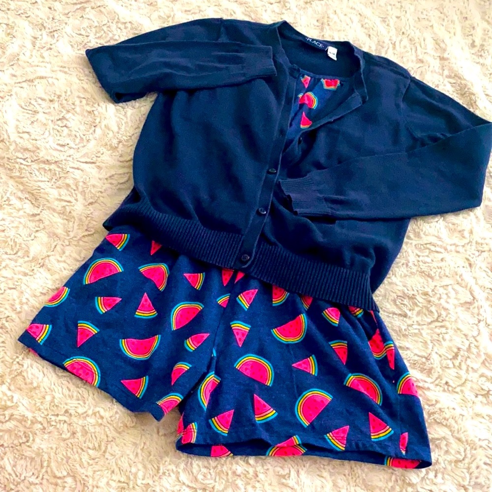Cat & Jack Romper & matching Cardigan